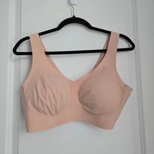 Honeylove V-Neck Bra Nude Wireless Smoothing Bra Tank Top Size XL